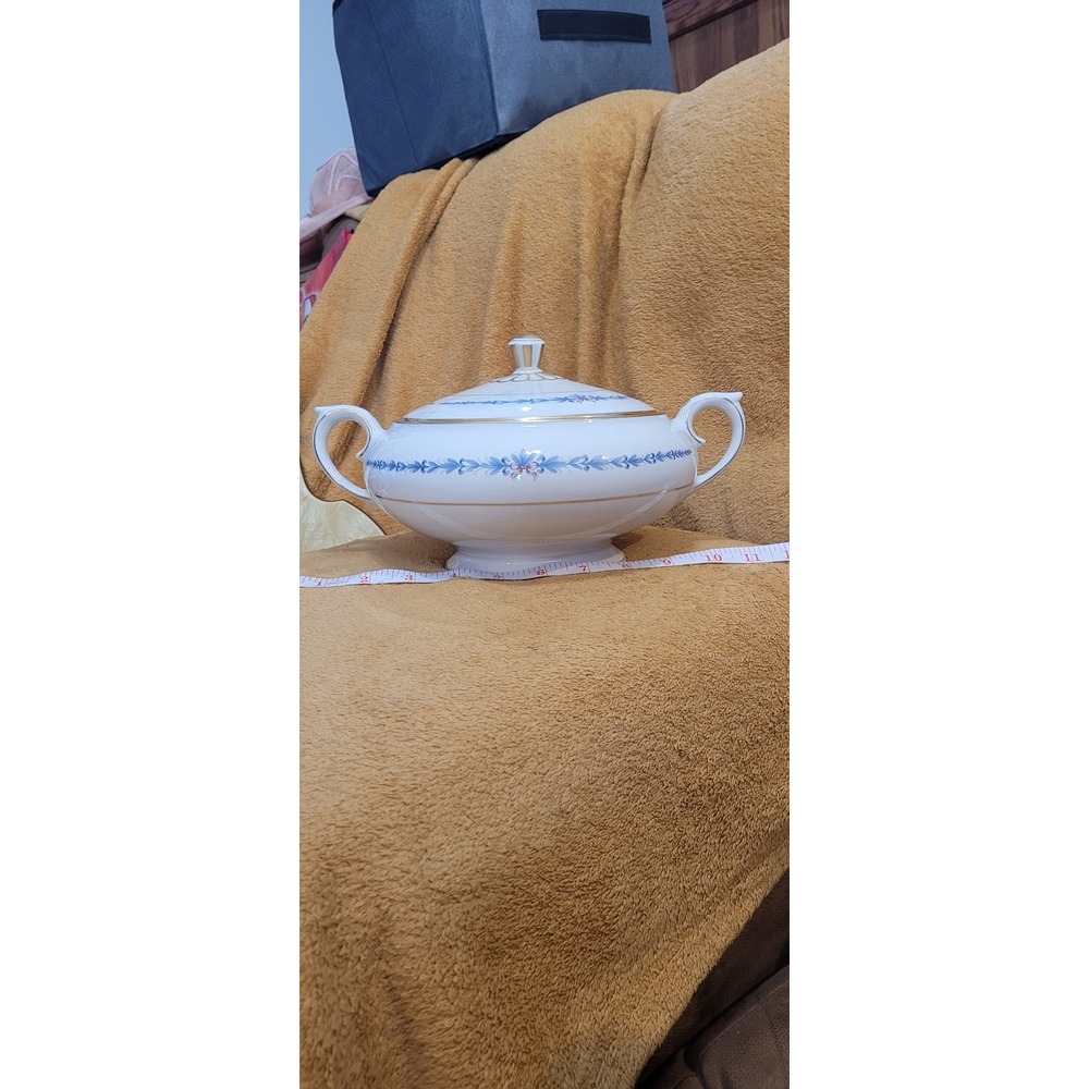 Porcelain Covered Vegetable Bowl, Natalie Pattern